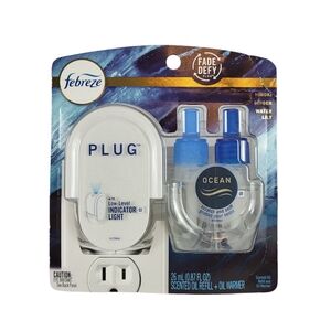 Febreze Origins Fade Defy PLUG Air Freshener & Odor Fighter, Ocean, Starter Kit
